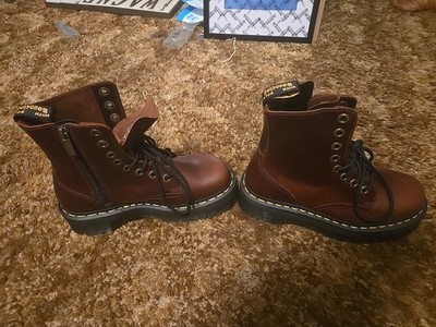 New Dr. Martens JADON PLATFORM Boots in DARK BROWN Smooth LEATHER Size 6M 7L