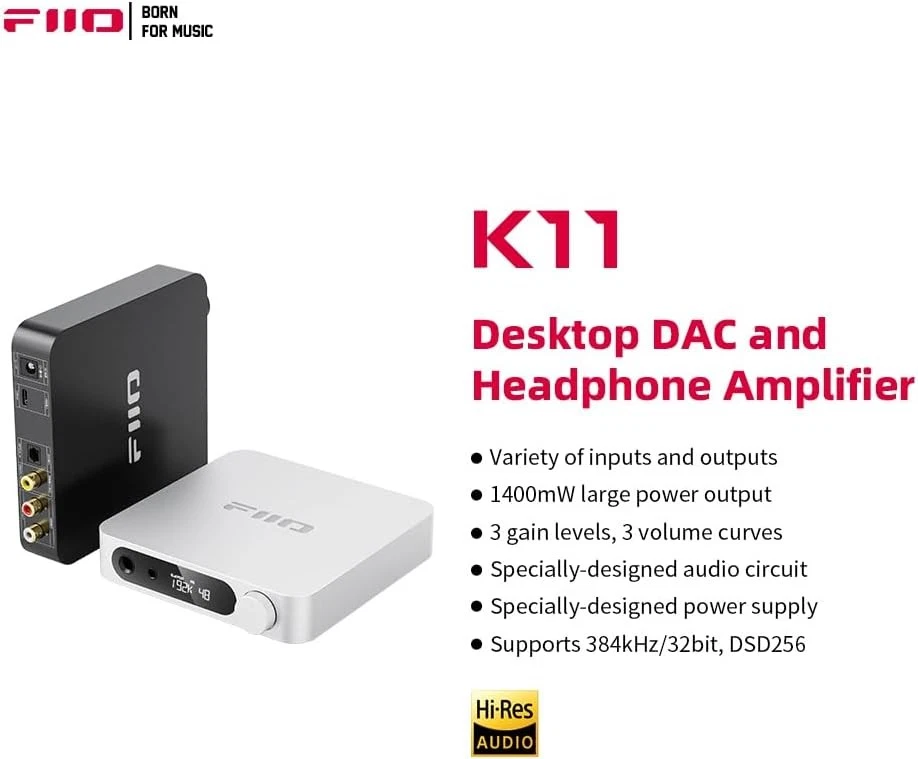 Amplificador de auriculares y DAC con cable FiiO K11 para audio doméstico o PC Foto 4 de 4