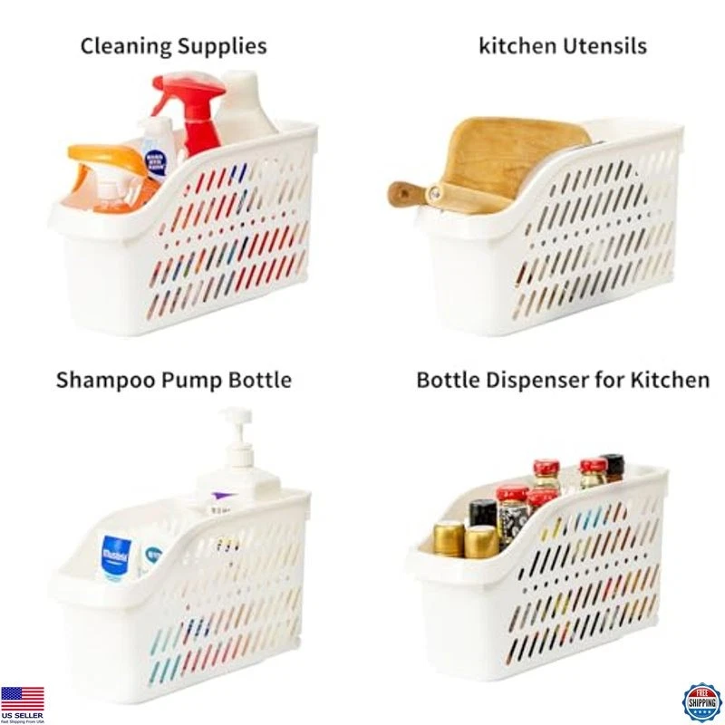 Paquete de 3 organizadores debajo del fregadero con ruedas - Cestas de almacenamiento extraíbles para gabinetes Foto 4 de 4