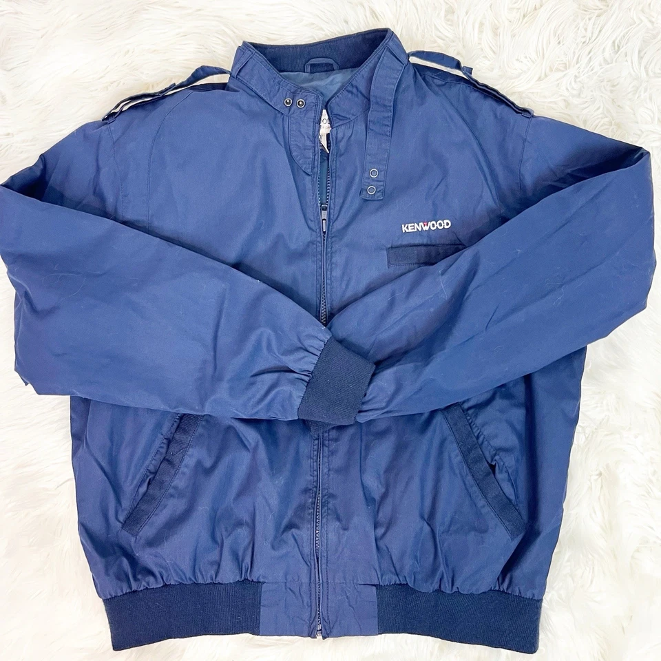 CHAQUETA KENWOOD VINTAGE RETRO AZUL MARINO CREMALLERA FRONTAL ESTILO BOMBER PARA HOMBRE TALLA GRANDE Foto 4 de 4