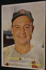 1957 TOPPS BASEBALL SET, #380 Walker Cooper, St. Louis Cardinals, VG+