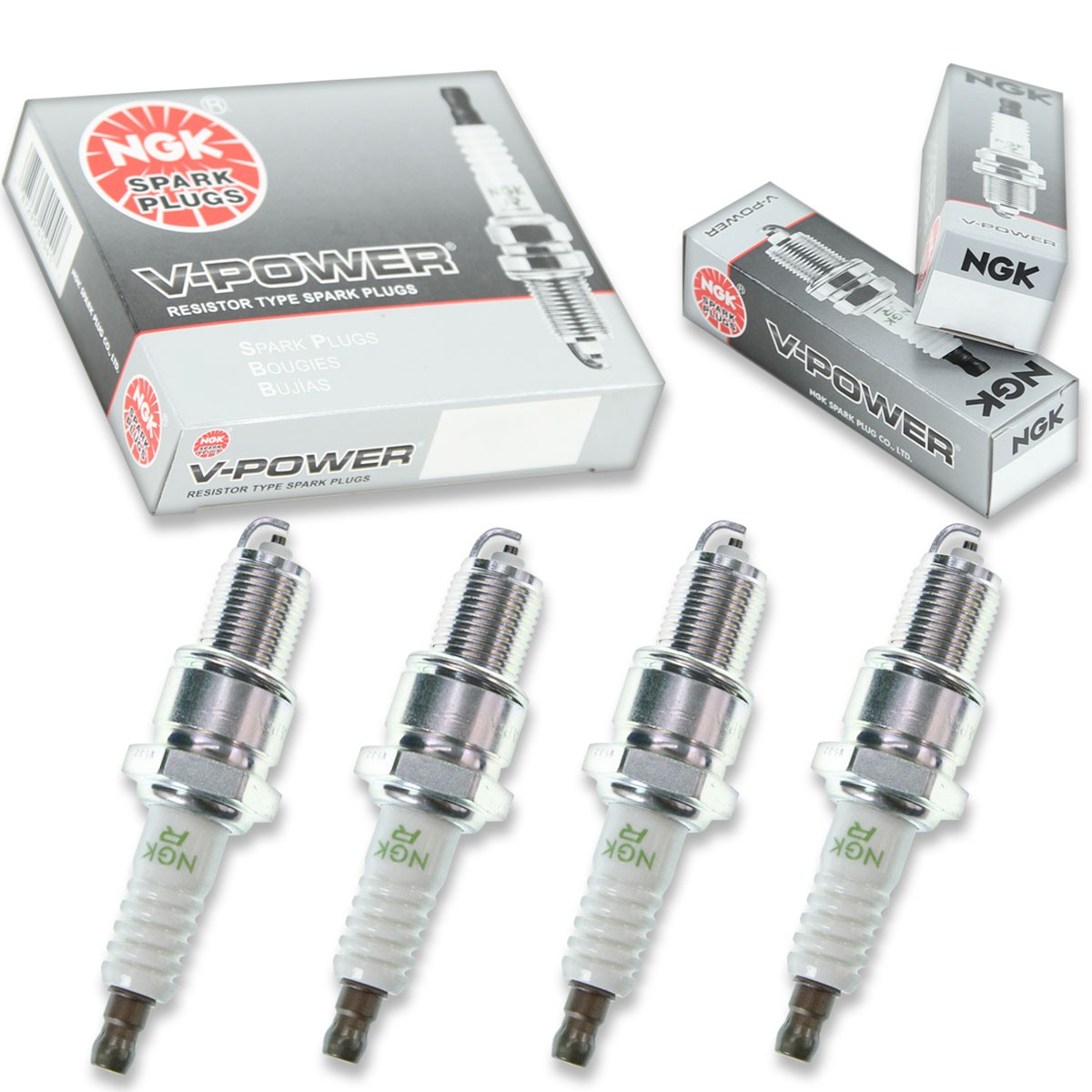 4 pcs NGK V-Power Spark Plugs for 1968-1979 Toyota Corolla 1.2L 1.1L 1.6L L4 dt