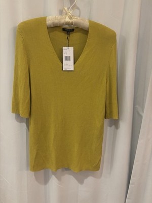 Lafayette 148 New York Women s Short Sleeve Sweater Quince Size M