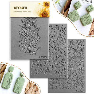 Polymer Clay Texture Sheets, Clay Texture Mat for Making Earrings Jewerly, Polym