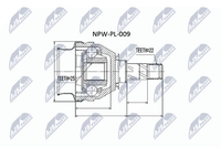 NTY Gelenksatz, Antriebswelle NPW-PL-009 FüR Opel