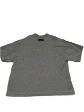 Essentials T-Shirt Women  s 12 Fear Of God Cropped Oversized Solid Tee Boxy Gray