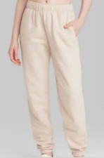 NEW Wild Fable Women's High Rise Fleece Sweatpants Beige Size XS