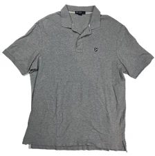 Daniel Cremieux Classics Gray 1/4 Button Short Sleeve Polo Men's Size Large