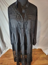 C Yard Black Lagenlook Oversized Dress Babydoll