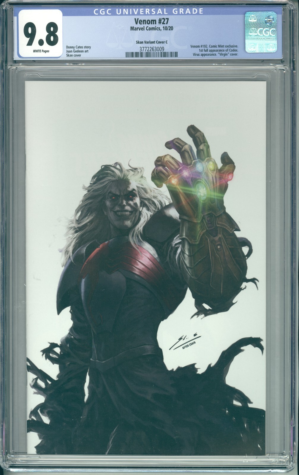 Venom #27 CGC 9.8 Skan Virgin Cover C 1st Full App of Codex 2020