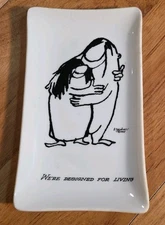 Designed for Living Vintage 1955 H Gardner Nebbishes Glass Ashtray Trinket Dish