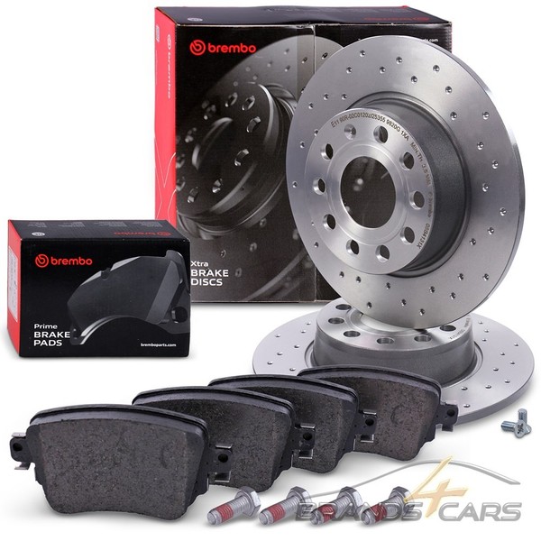 Brembo Xtra Bremsscheiben +BelÄGe Hinten FÜR Audi A1 Seat Leon Skoda Octavia VW-image
