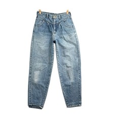 Zena Jeans Men 28 Blue Light Wash Vintage 90s Pleated Tapered Made in USA Denim