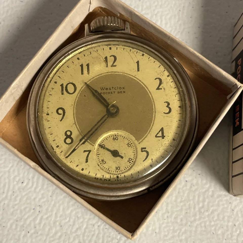 Vintage Westclox Pocket Ben Pocket Watch Running W/Box - Image 4 of 4