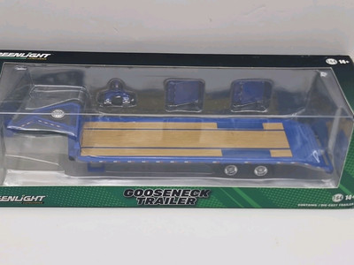 Gooseneck Auflieger Blau  1/64 DIECAST MODEL BY GREENLIGHT 