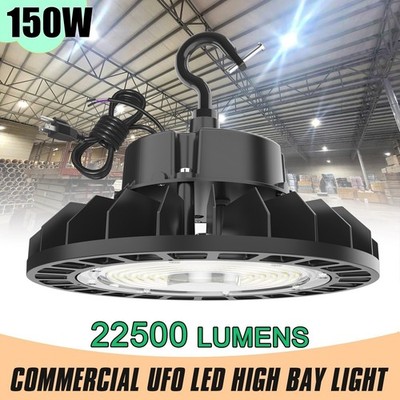 150 Watt UFO LED High Bay Light Dimmable Ceiling UFO Lamp 5000K 22500LM US Plug