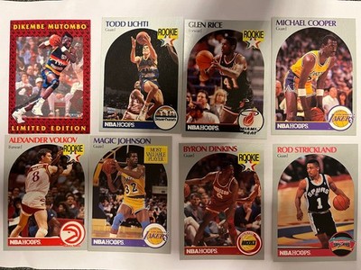 8x Basketball Karten, Cards NBA , Lakers, Dikembe Mutombo, Rockets, Fleers 92 