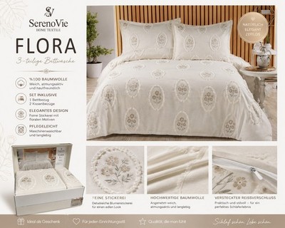 Nevresim Elegantes 3-teiliges Piqué-Bettwäsche-Set aus 100 % Baumwolle
