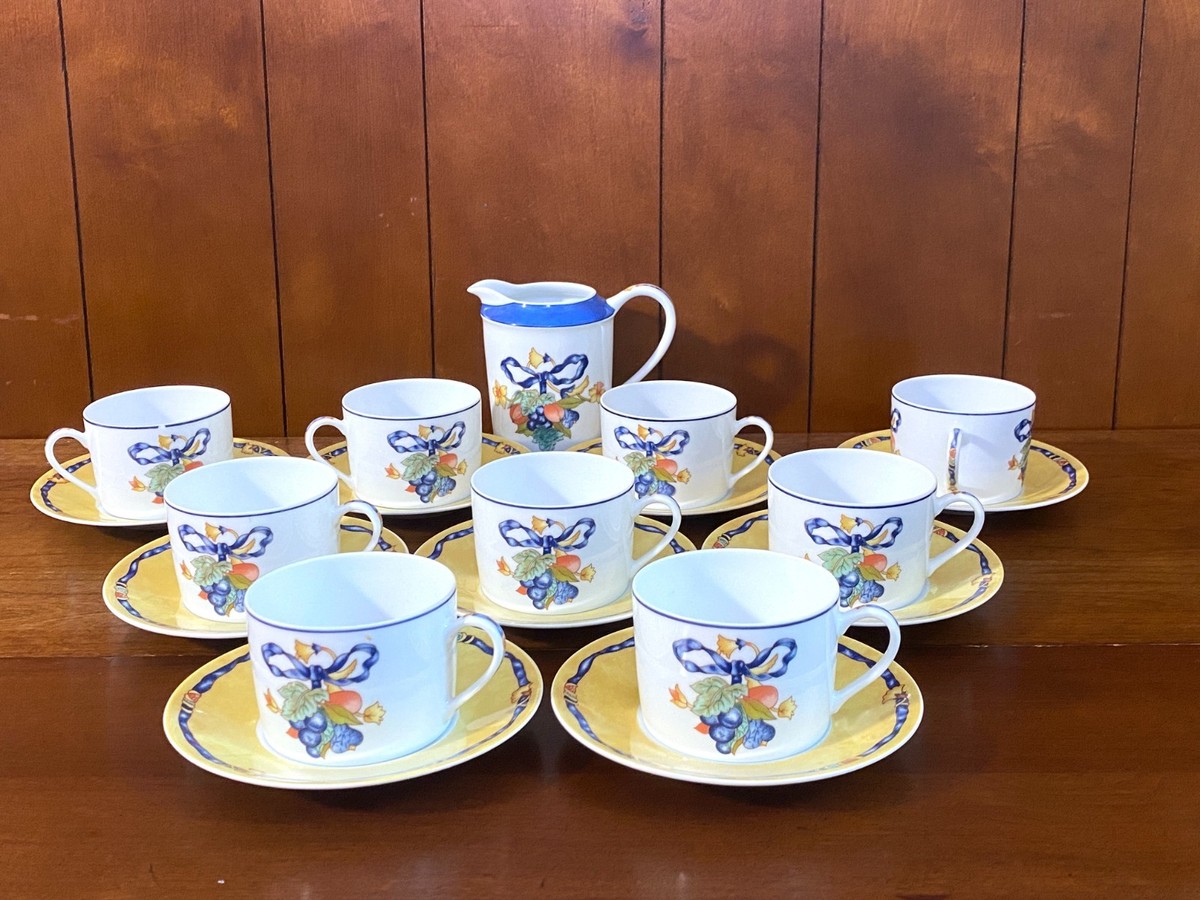 Bernardaud Limoges Borghese Porcelain Coffee Set  9 Cups & Saucers +  Pitcher | eBay
