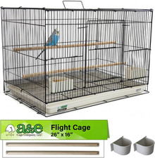 A E Cage Co 503 Flight Cage for Small Birds with Slide-Out Tray Perch