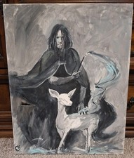Harry Potter Professor Snape Art On CANVAS- SNAPE PATRONUS DOE- DEATHLY HALLOWS