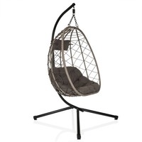 HäNgesessel Mit Gestell Und Kissen Garten HäNgekorb HäNgestuhl, Uv-BestäNdig