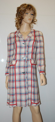 D & C White Red Blue Leinen  wunderschönes Kleid Jacket  gr. It. 40 EU 36
