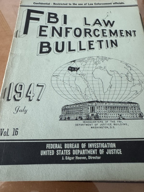 8 FBI Training Manuals 1940’s J Edgar Hoover. Fingerprint Crime Reports 