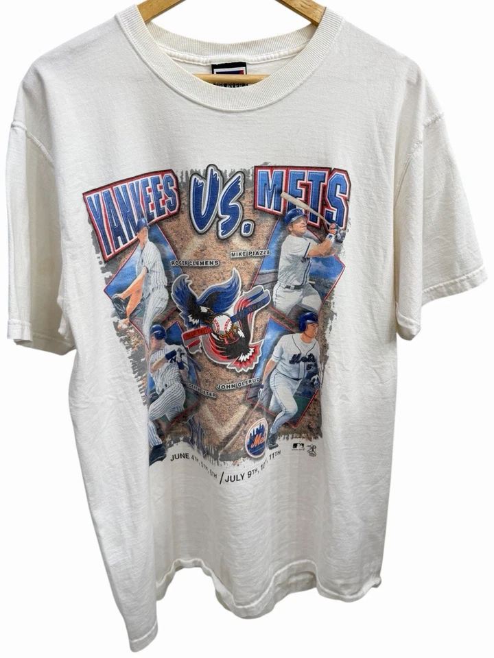 Vintage 90s New York Yankees / Mets Subway Series Matchup Player T Shirt Size XL - Image 2 of 4