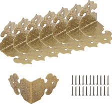 20Pcs Antique Corner Protectors Decorative Metal Right Angle Box Corner Cover Gu