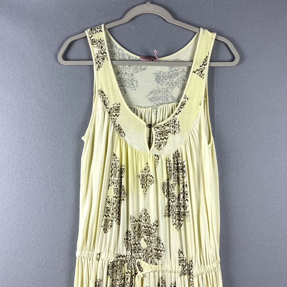 Juicy Couture цветочный кисточки макси платье женщин средний желтый Джерси гавайский - Изображение 2 из 4