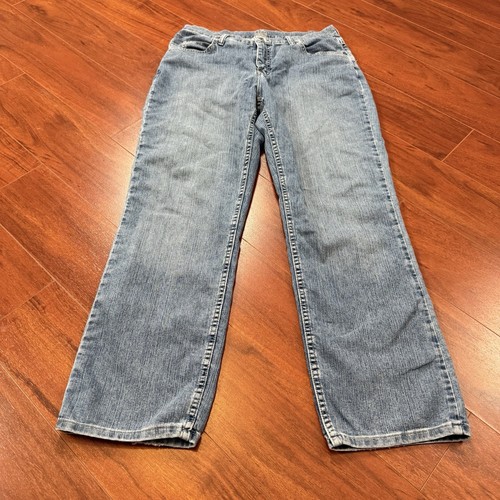 Jeans de mezclilla Lee Riders 34x32 azul lavado medio calce regular pierna recta Y2K - Imagen 5 de 13