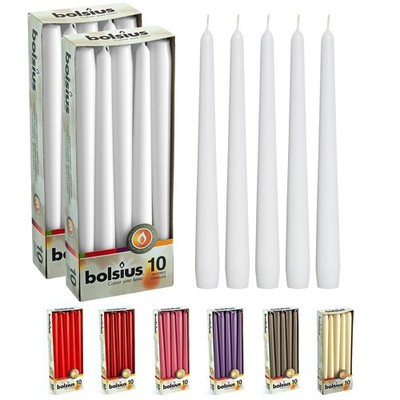 BOLSIUS 20 Count Unscented 10 Inch White Household Taper 20 Count, 