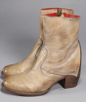 Bed Stu Iris Cobbler Series Side Zip Ankle Boots Women's Sz 9.5 Leather Boho - Image 1 of 4
