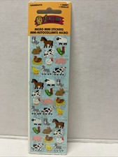 Vintage 1980s Sandylion Farm Animals Kromekote Micro Mini Stickers