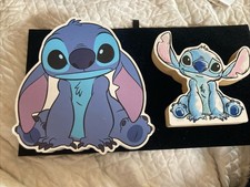 Two Disney Lilo  Stitch Cute Pose Die-Cuts Wooden Wall Art