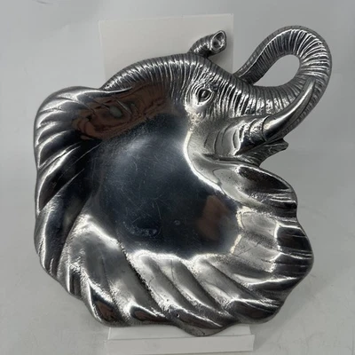 1987 Vintage Arthur Court Polished Aluminum ELEPHANT TRAY BOWL TRINKET DISH VGC - Image 1 of 4