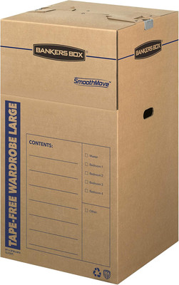 Tall Wardrobe Box 3 Pack, Cardboard 24-in x 24-in x 40-inches, Closet Moving