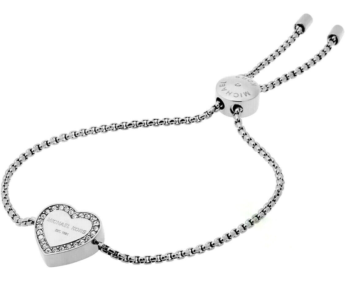 NWT MICHAEL KORS MKJX5390040 HERITAGE SILVER CRYSTAL HEART NWT MICHAEL KORS MKJX5390040 HERITAGE SILVER CRYSTAL HEART