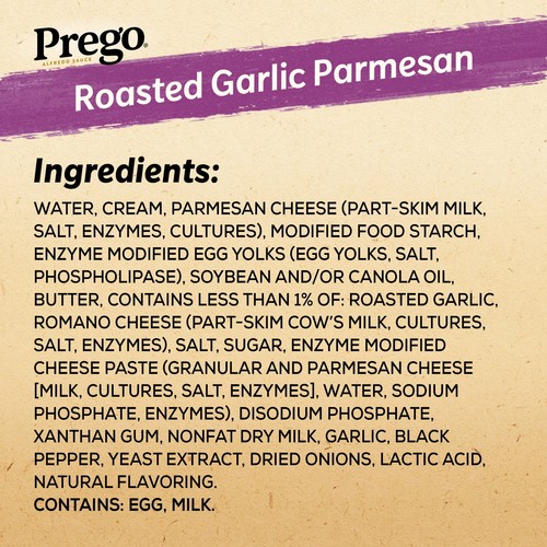 Prego Alfredo Pasta Sauce with Roasted Garlic and Parmesan Cheese, 14.5 oz Jar - Picture 8 of 13