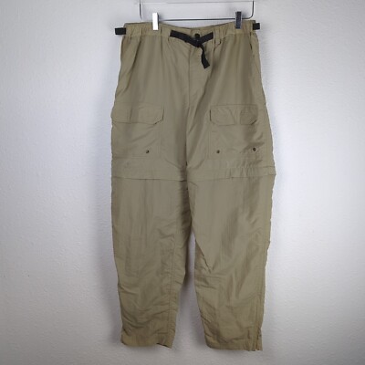 REI Men's Convertible Pants Shorts L Khaki Cargo Pockets Zip