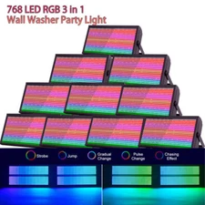 10X 200W RGBW 768LED Wall Washer Light Strobe DMX Stage DJ Beam Light Party Show