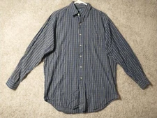 Polo Golf Ralph Lauren Shirt Mens Medium Blue Button Up Check Adult