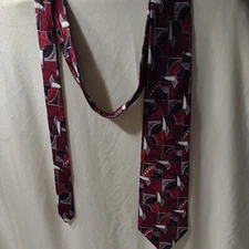 MARK ALEXANDER Deep MAROON Art Deco Mens Necktie Tie 100% Italian SILK 