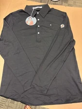 NWT MEN'S CRIQUET LS POLO, SIZE: XL, COLOR: BLACK/GRAY (M31)