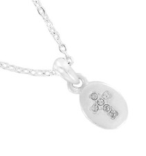 Cross Necklace Pendant Silver Tone Rhinestone Bible Keepsake Gift Box 18"