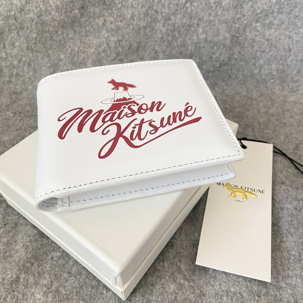 【関税込み】Fox Neck Wallet - Maison Kitsune - Orange - Lea Fox Neck Wallet - Maison Kitsuné - Orange - Leather