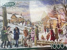 FALCON 1000 PIECE JIGSAW - FESTIVE VILLAGE, New Sealed Free Delivery