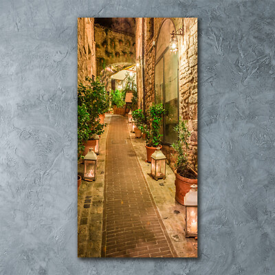 Wand-Bild Kunstdruck aus Hart-Glas Hochformat 60x120 Umbrien Italien
