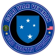 Cold War Veteran 23rd Infantry Division Bumper Sticker Military Vinyl Decal 5"